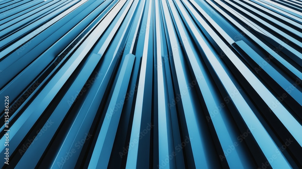 Aufkleber abstract blue lines converging towards the horizon, creating a sense of depth and movement