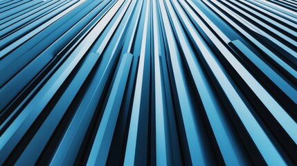 Obraz premium Abstract blue lines converging towards the horizon, creating a sense of depth and movement