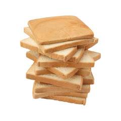 Slices of bread isolated on transparent background