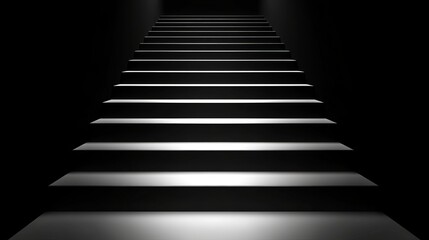 Dimly lit staircase leading upwards, creating a mysterious atmosphere in a dark space