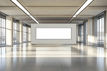 A minimalist airport hall billboard mockup, perfect for creative and informative campaigns.