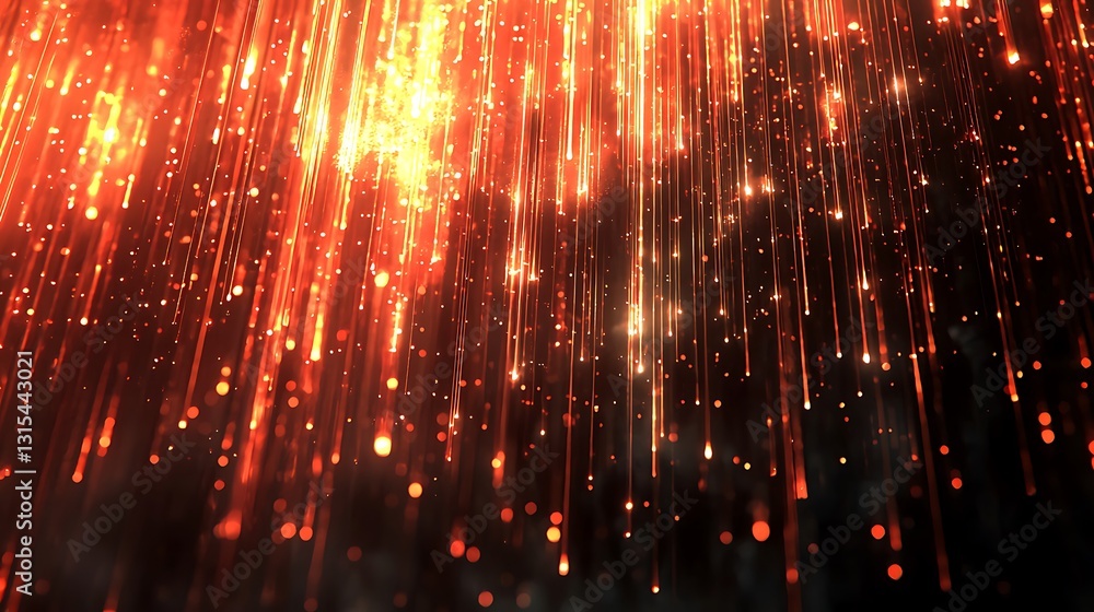 Poster golden orange abstract particle background