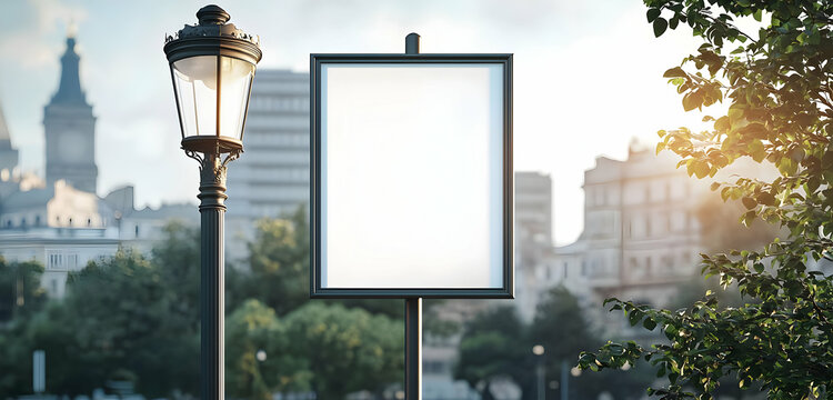 A customizable lamp post sign mockup, ready for vibrant and promotional designs.