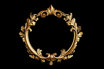 This stunning round gold frame embodies elegance and sophistication against a solid black background, perfect for highlighting cherished memories or artistic creations in a stylish way.