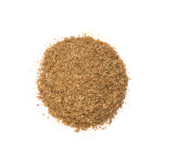 fiber powder on white background