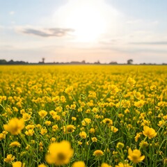 Obraz premium field of yellow flowers