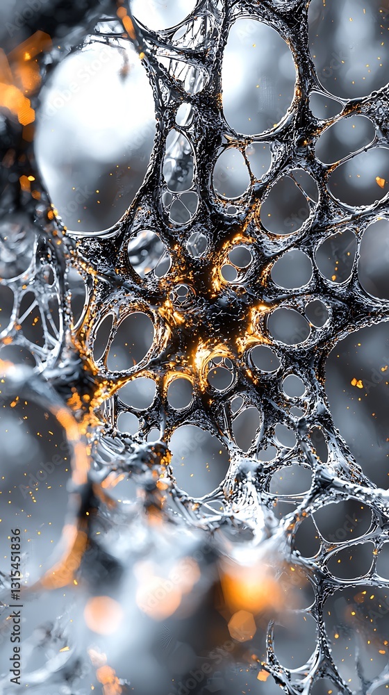 Poster Intricate Glowing Web Abstract Background Texture