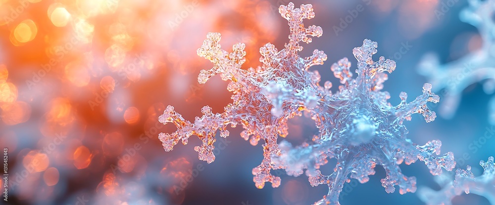 Poster intricate snowflake macro photography