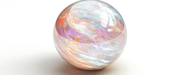Iridescent Sphere Abstract Art Pastel Colors Gemstone Design