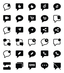 Glyph icons set for Chat message