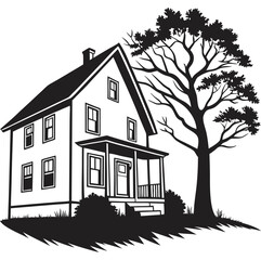 silhouette house image on white background