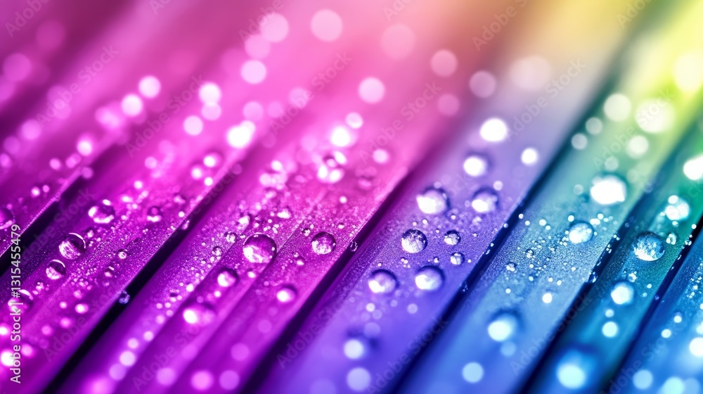 Poster vibrant abstract background with colorful droplets on a gradient surface, evoking freshness and crea