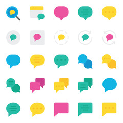 Flat color icons set for Chat message