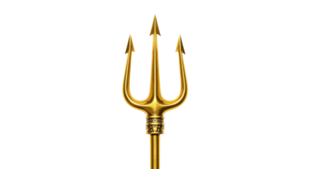 Golden Trident Isolated on transparent 