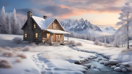 winter landscape in the mountains