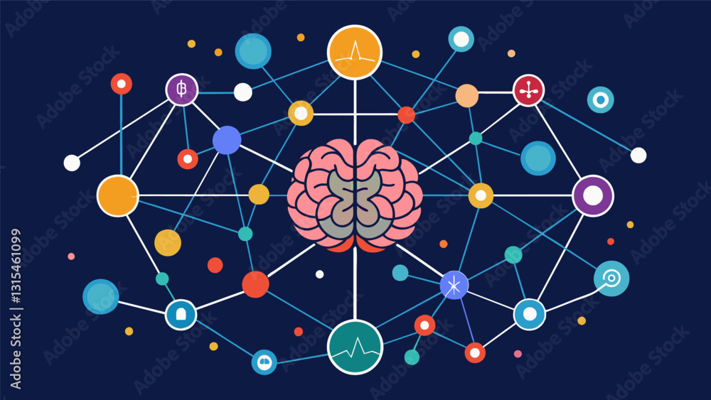 Poster the intricate network of the digital brain was a marvel of technology constantly evolving and adapti