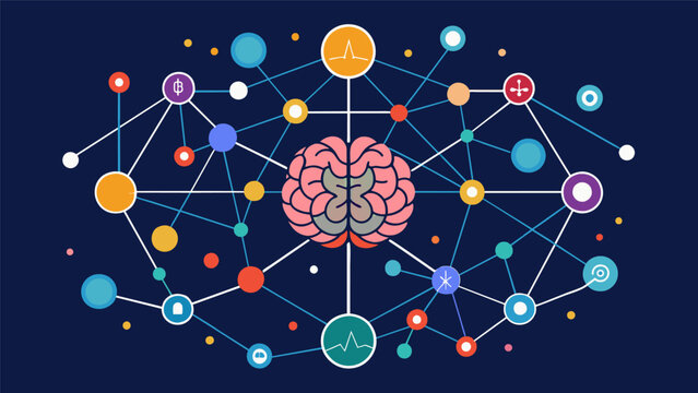 The intricate network of the digital brain was a marvel of technology constantly evolving and adapting to the everchanging data landscape.. Vector illustration