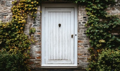 White wooden door with lock
