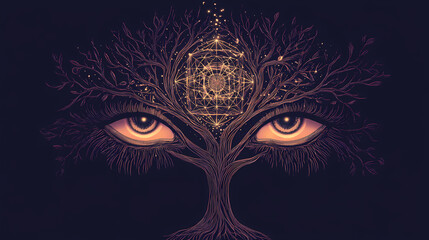 chakra tree life eye