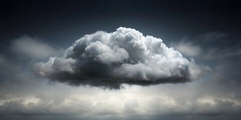 Dark grey cloudy sky with few white clouds floating on it , grey, atmosphere, grey, atmosphere, fog