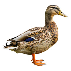 Obraz premium A Side View of a Mallard Duck Against a White Background