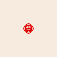 Low or Zero Calorie Product Label icon flat vector design. 