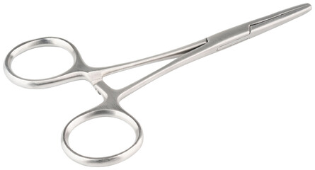 Forceps tool. Kelly forceps scissors. Stainless steel hemostatic forceps surgical forceps with locking clamps. Fishing pliers curved, straight tip. Fishing hook extractor. Medical instrument, supply