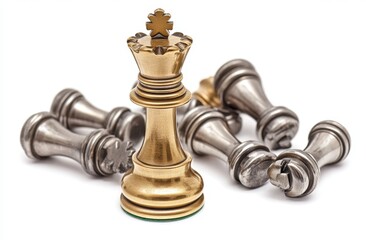 Golden Chess Queen Dominates the Board
