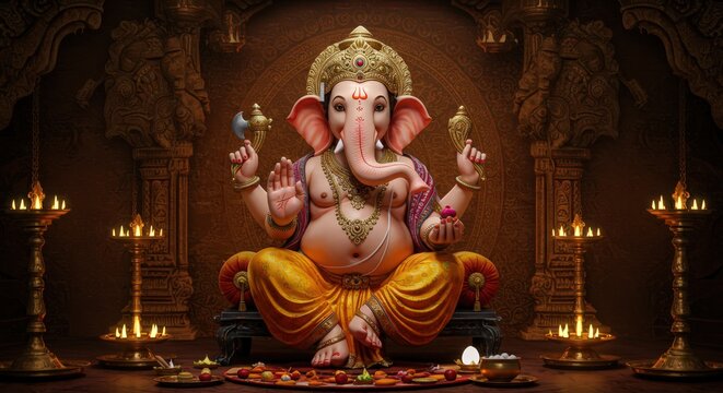 Magnificent Ganesha: A Digital Depiction of the Hindu God