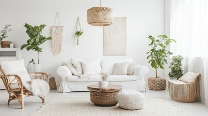 Chic home décor ideas with a variety of decorative pieces and furnishings against a white backdrop.