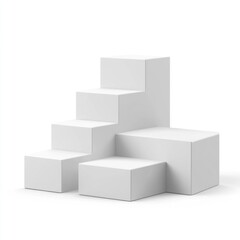 Obraz premium White modular display steps.