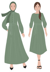 two girls in dresses