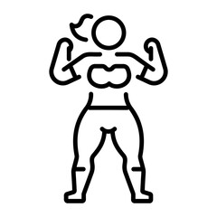 Androgynous woman character icon in linear style 