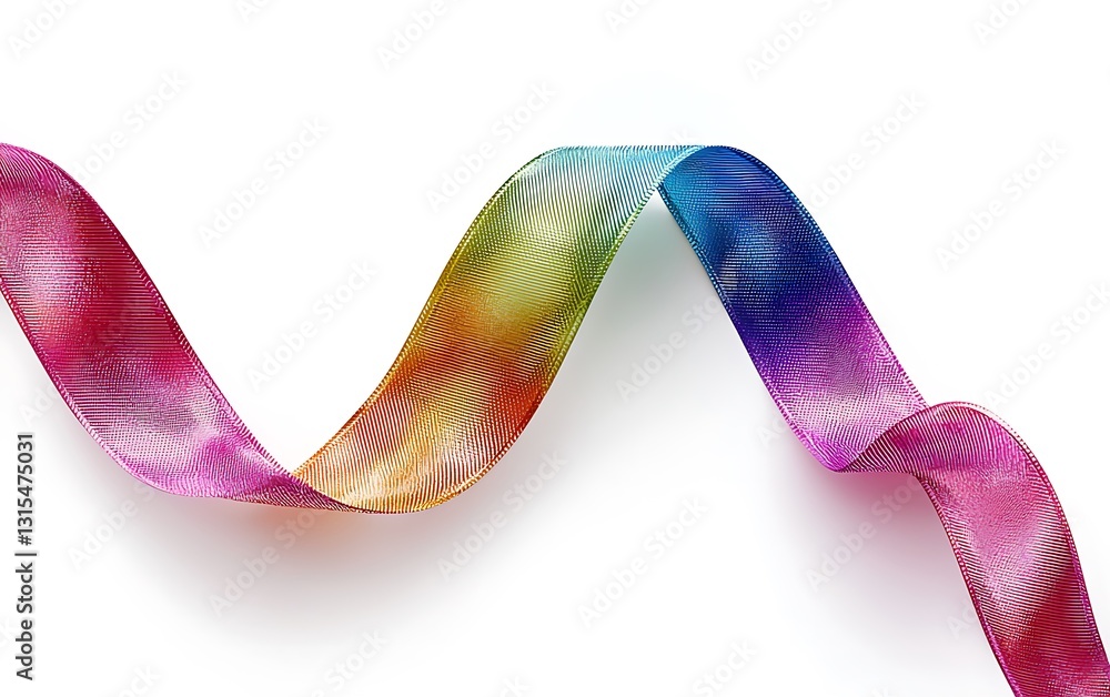 Poster rainbow ribbon colorful satin gradient curve design