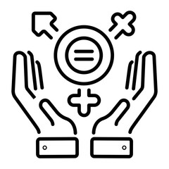 A linear style icon of transfeminism symbol 