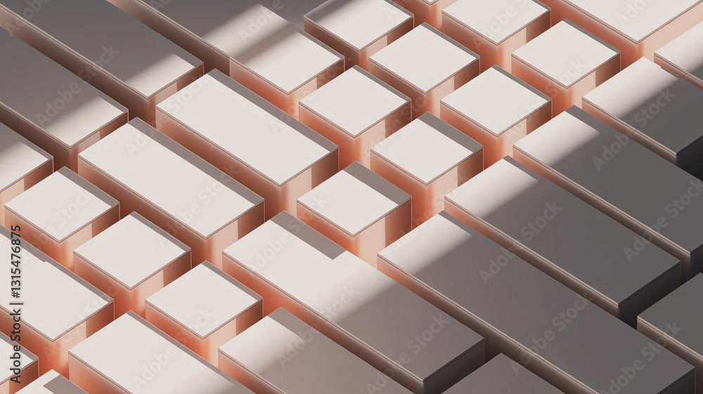 Poster a mesmerizing interplay of white and light grey squares overlapping each other in a harmonious patte
