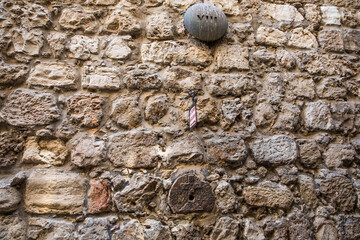 The eighth station of the Way of the Cross in Jerusalem, Israel