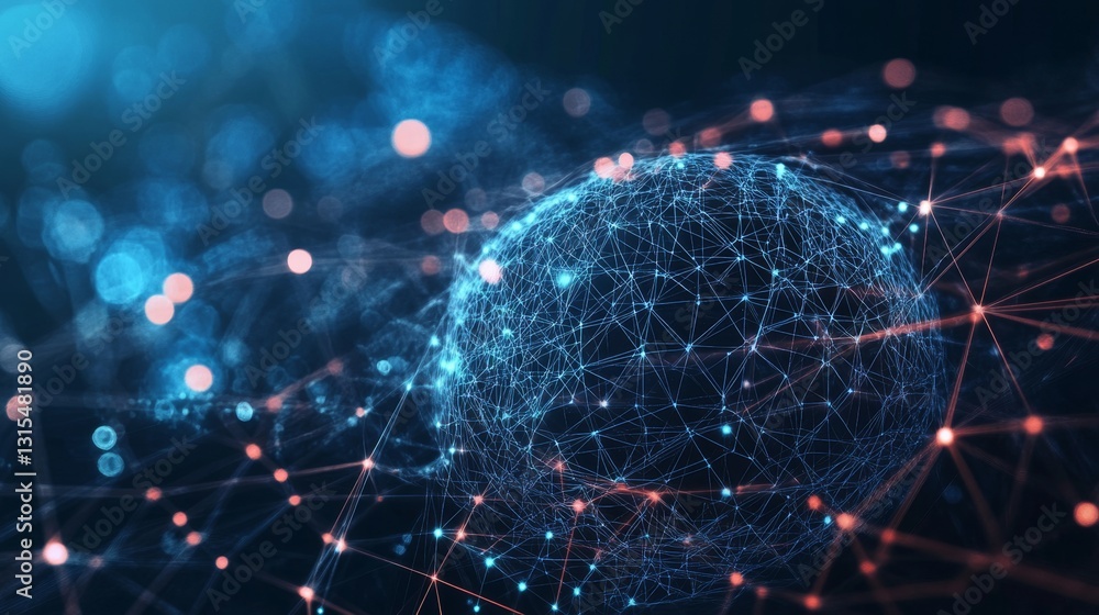 Poster floating gigapixels transforming a high-tech cyberspace world digital realm visual experience virtua