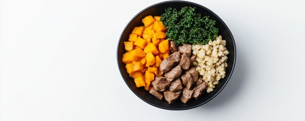 Premium grain-free dog meal with venison, pumpkin, and kale, served in a minimalist setting