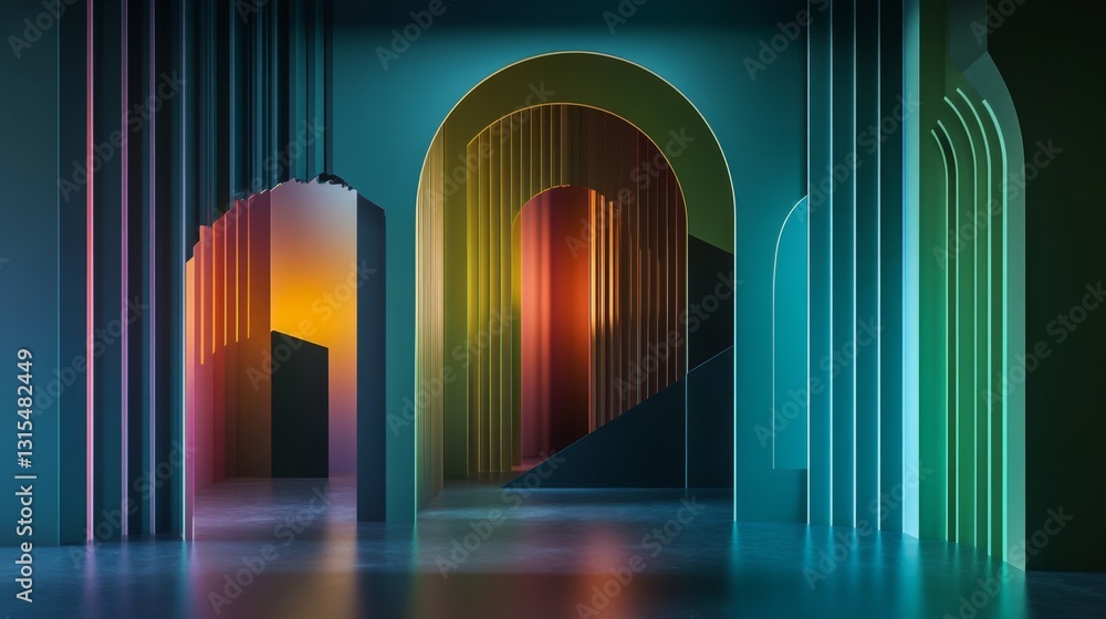Poster creating a visually striking wallpaper design with sharp angles digital space graphic creation virtu