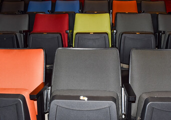 rows of colored seats