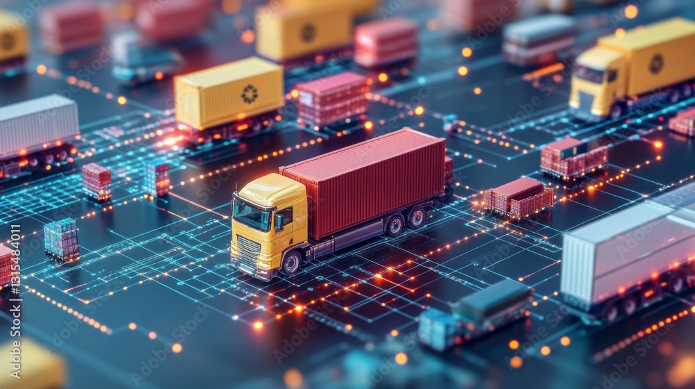 Aufkleber integrating logistics networks with interc gigapixel technology global supply chain digital solution