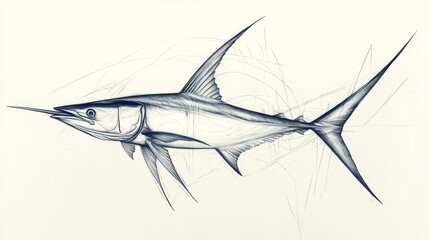 Obraz premium Swordfish displaying long bill ocean depths gigapixel image marine environment underwater view aquatic wonder