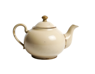 Ceramic teapot isolated on a transparent background