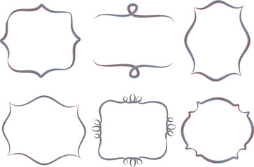 grey colorful different hand drawn vintage frames