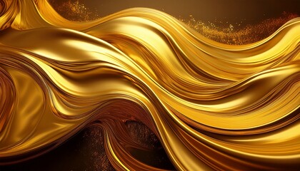 Big golden Wave liquid Background