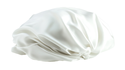 White silk bonnet, crumpled, studio shot, plain background, sleepwear