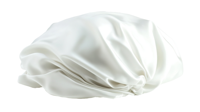 White silk bonnet, crumpled, studio shot, plain background, sleepwear