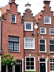 Obraz premium Haarlem Historic House Facades with Stepped Gables and Gable Stones, Holland