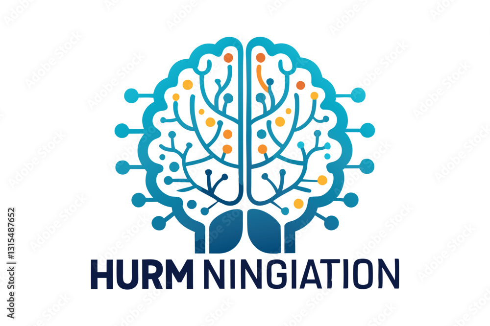 Poster vector illustration representing innovative thinking and creativity through a stylized brain design 